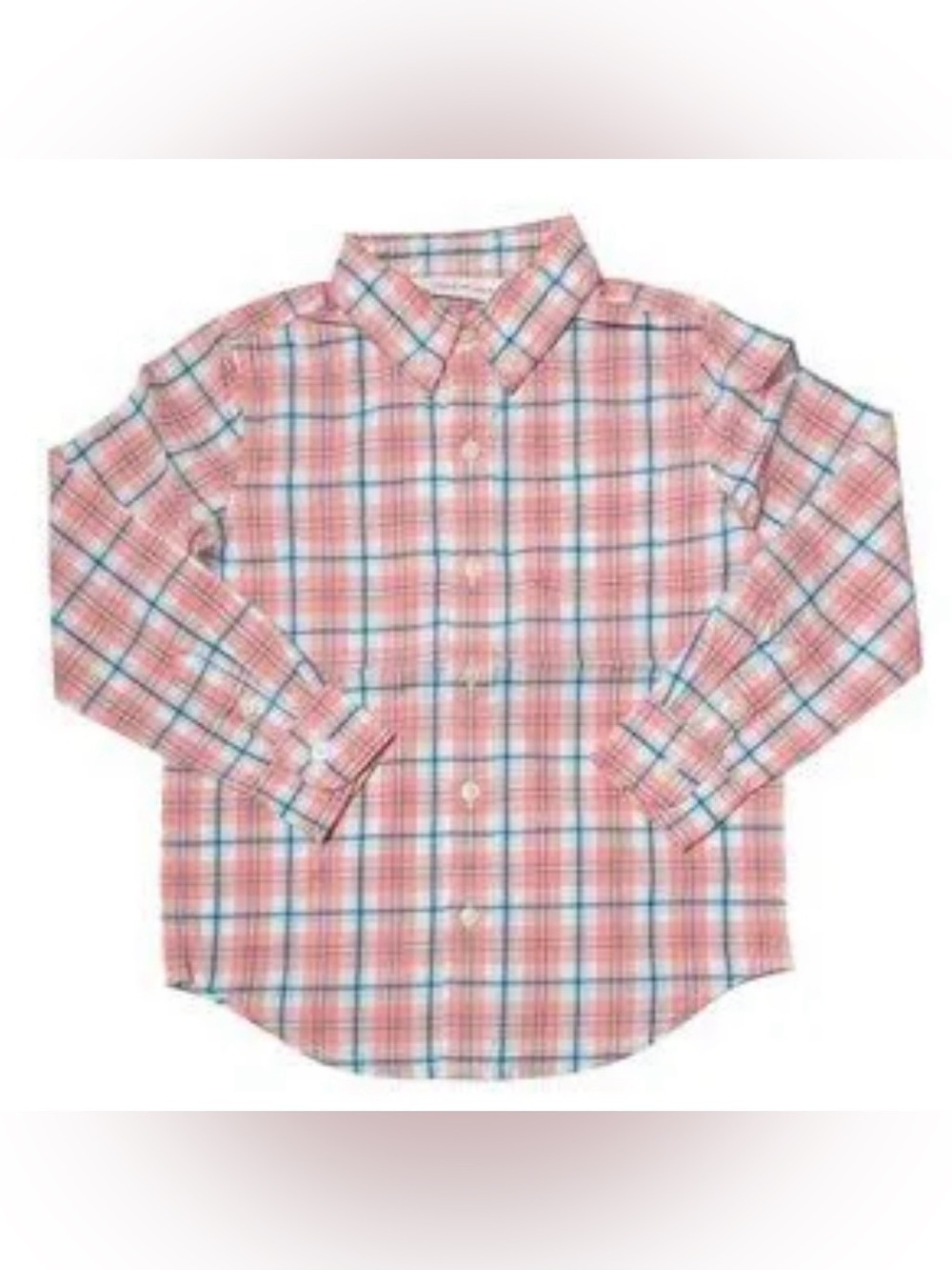 NWT Janie & Jack The Plaid Long Sleeve Orange & Blue